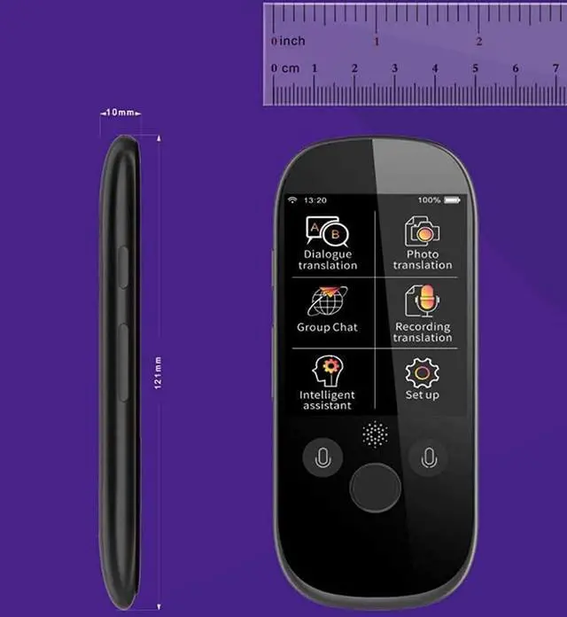 Alt view image 5 of 7 - Language Translator Device,75 Languages Mini Smart Voice Translator, 5 Languages Offline Translator WiFi/Hotspot Touch Sn Pocket Translator Needed Efficency Needed Hopeful Star of Light Lucky Sta