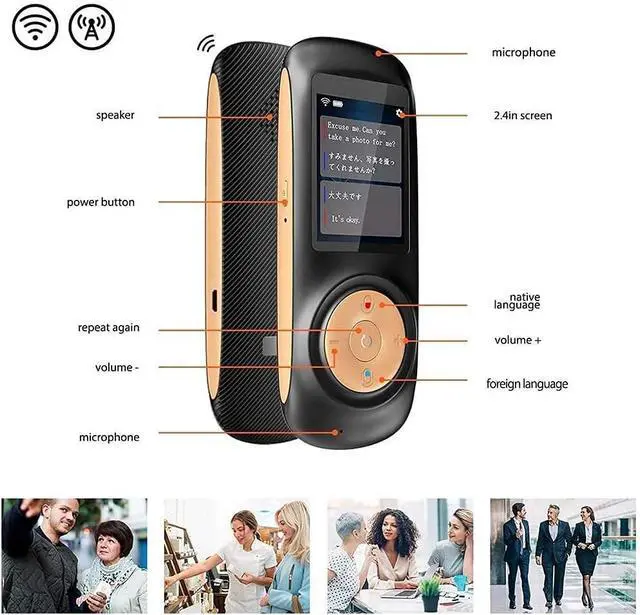 Alt view image 5 of 6 - Smart Language Translator Device with Voice 2.4 Inch Touch Screen 70 Languages in 120 Countries WiFi Pocket Electronic Translators for Learning Traveling Shopping Hello Yearn for