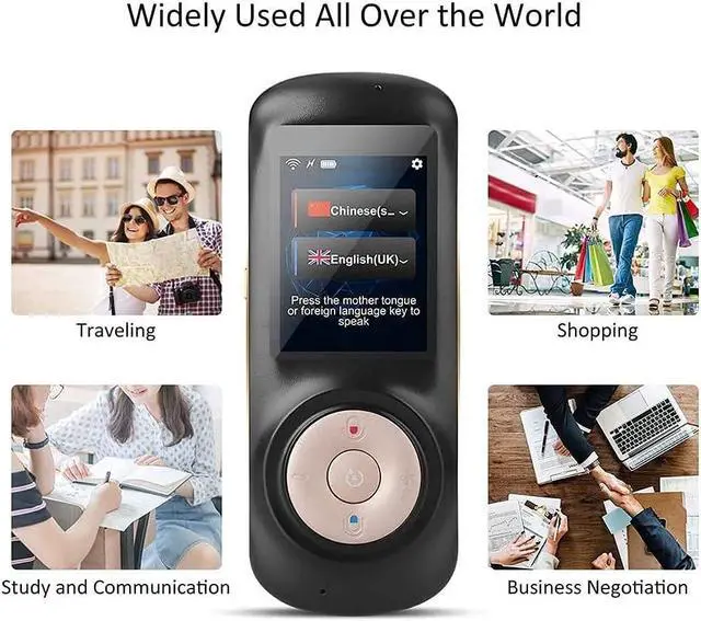 Alt view image 3 of 6 - Smart Language Translator Device with Voice 2.4 Inch Touch Screen 70 Languages in 120 Countries WiFi Pocket Electronic Translators for Learning Traveling Shopping Hello Yearn for