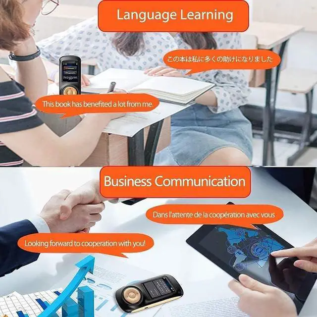 Alt view image 2 of 6 - Smart Language Translator Device with Voice 2.4 Inch Touch Screen 70 Languages in 120 Countries WiFi Pocket Electronic Translators for Learning Traveling Shopping Hello Yearn for