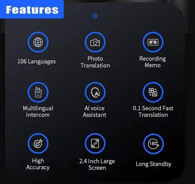 Alt view image 5 of 5 - Smart Language Translator Device with Voice 2.4 Inch Touch Screen 106 Languages in 120 Countries WiFi Electronic Translators for Learning Traveling Shopping,White,White