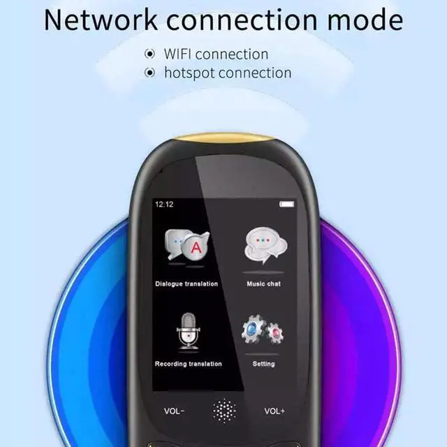 Alt view image 6 of 7 - Smart Offline Language Translator Device, Portable Instant Voice Translator Two Way WiFi for 12 Languages for Online 77 Languages 2.0Inch HD Touch Screen,White,