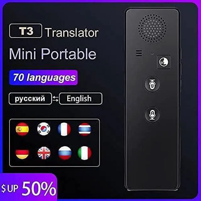Alt view image 3 of 7 - Portable Mini Wireless Smart Translator 70 Languages Two-Way Real Time Instant Voice Translator APP Bluetooth Multi-Language
