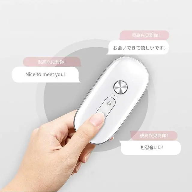 Alt view image 4 of 7 - Language Translator Device, Smart Voice Translator, Real-Time Translation, Chinese,Korean,Japanese,English for Business Travel Learning,White Hello Yearn for Vision (Silver)