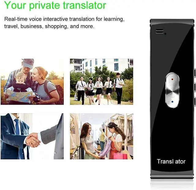 Alt view image 6 of 6 - Portable Mini Wireless Smart 70 Languages Two-Way Real Time Instant Voice APP Bluetooth Happy Many Times Lofty Ambition Independence,Silver