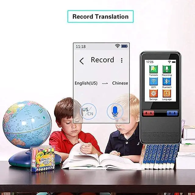 Alt view image 6 of 7 - Smart Voice Language Translator Device,Real-time Two-Way Offline Speech/Text WiFi 2.4 inch IPS Touch Screen Support 75 Languages for Learning Travel Business Hello Yearn for