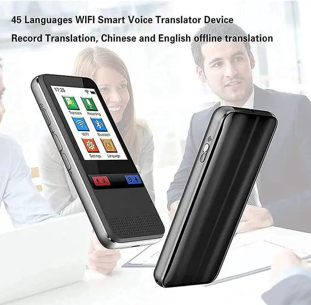 Alt view image 2 of 7 - Smart Voice Language Translator Device,Real-time Two-Way Offline Speech/Text WiFi 2.4 inch IPS Touch Screen Support 75 Languages for Learning Travel Business Hello Yearn for