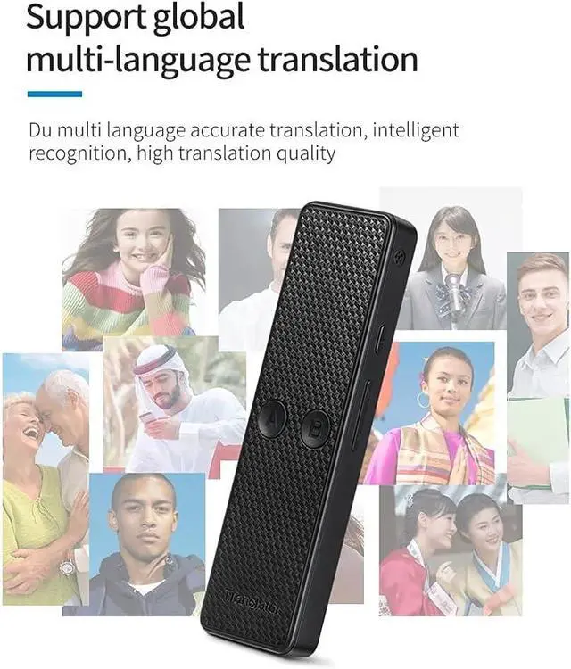 Alt view image 2 of 5 - New K6 Portable Translator Smart Voice Translator in Real Time Support Translation of Multi-Language Recording Translation (Color : White) (White) Vision (Black)