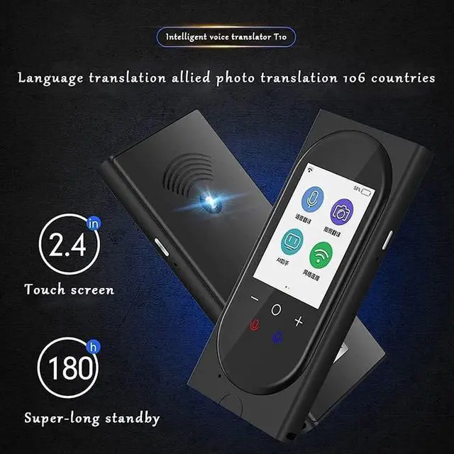 Alt view image 7 of 7 - T10 Smart Offline Translator Multi-Language Simultaneous Translation and Photo Translator (Color : White) (Black) Vision (White)