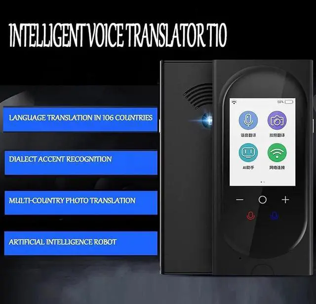 Alt view image 3 of 7 - T10 Smart Offline Translator Multi-Language Simultaneous Translation and Photo Translator (Color : White) (Black) Vision (Black)