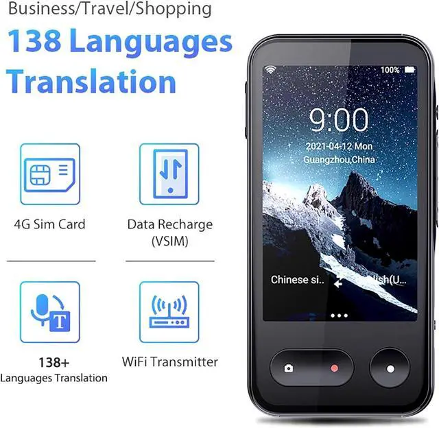 Alt view image 6 of 7 - Portable Language Translator Device - Instant Voice Translator Device Two Way, Multilingual Language Translation Device, Real Time Voice Translator Device, Mobile Scanner Translator Efficency Luc