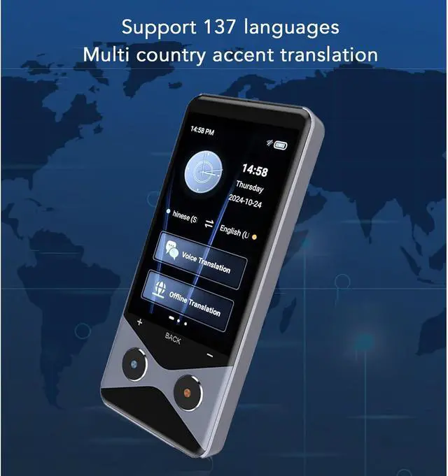 Alt view image 6 of 7 - Language Translator Device, Two Way Real Time Voice Translation Support 137 Languages, Portable Real Time Voice Translation Online Offline AI Text Photo Translation for Travel