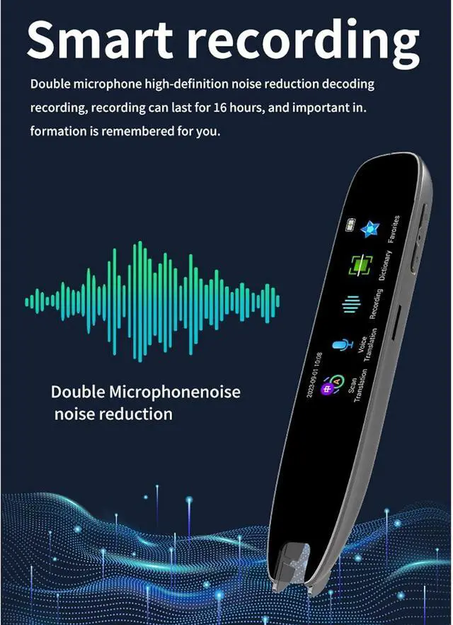 Alt view image 2 of 7 - Smart Voice Translator Pen White International Edition Translation Scanning Pen Suitable for Home, School