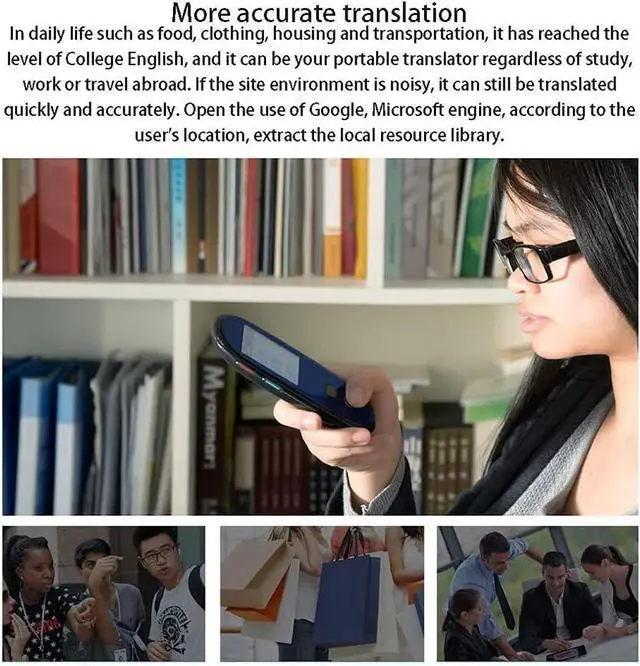 Alt view image 4 of 7 - Language Translator Device Real Time, Translator Device, Instant Language Translator Device Support 28 Languages, Real-time for Learning Shopping Travel Business Needed Hopeful Elegant Vision (Black