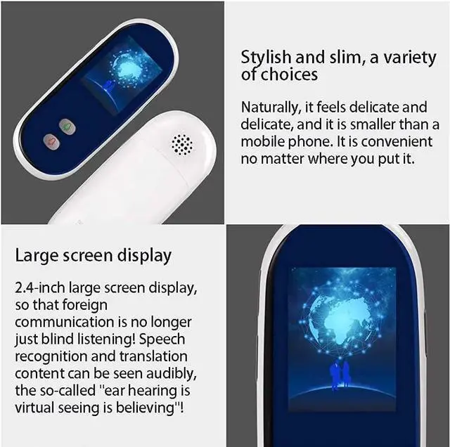 Alt view image 7 of 7 - Language Translator Device Real Time, Translator Device, Instant Language Translator Device Support 28 Languages, Real-time for Learning Shopping Travel Business Needed Hopeful Elegant Vision (Black