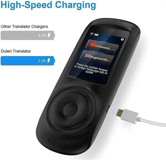 Alt view image 6 of 6 - Language Translator Device, Portable Voice Translator,Support 70 Languages,WiFi/Hotspot/Two Way Instant Voice Translator 2.4 Inch Touch Screen,for Learning Travel Business Needed