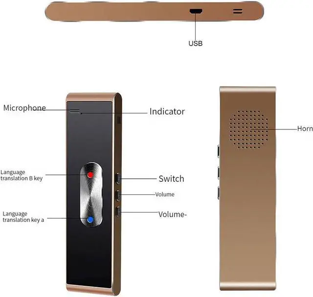 Alt view image 7 of 7 - Portable Language Translator Device - Instant Voice Translator Device Two Way, Real Time Voice Translator Device, Mobile Scanner Translator, Multilingual Language Translation Device happy gift St