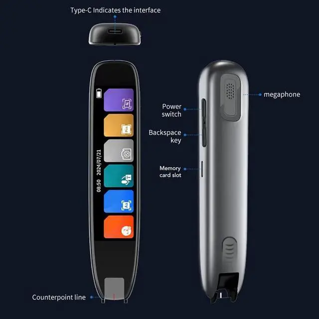 Alt view image 3 of 7 - Scan Reader Pen Language Translator Smart Voice WiFi Scanning Translation Device Online 142 Languages Support Multilingual Text to Speech Offline Translation for Travel Study Work