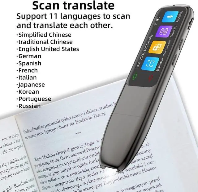Alt view image 7 of 7 - Portable Offline Translate Scanning Dictionary Pen| Instant Voice Translator Device| WiFi 112 Language Electronic Dictionary Translation Reading Pen| Suitable for Child Study, Work