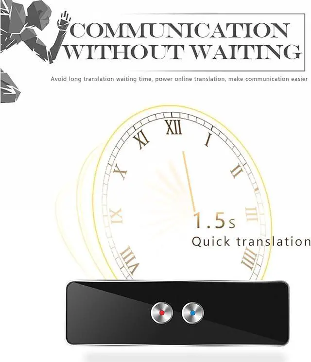 Alt view image 6 of 7 - Portable Language Translator Device - Real Time Voice Translator Device, Mobile Scanner Translator, Instant Voice Translator Device Two Way, Multilingual Language Translation Device happy gift St