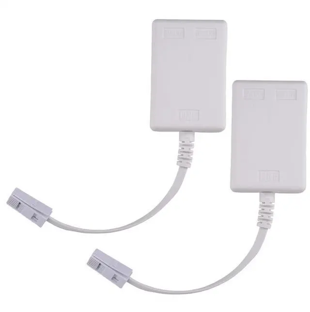 Main image of Plug to RJ11 Broadband Internet Micro Filter Splitter 2 Pack, BT Male to BT and RJ11 Female for Landline Modem