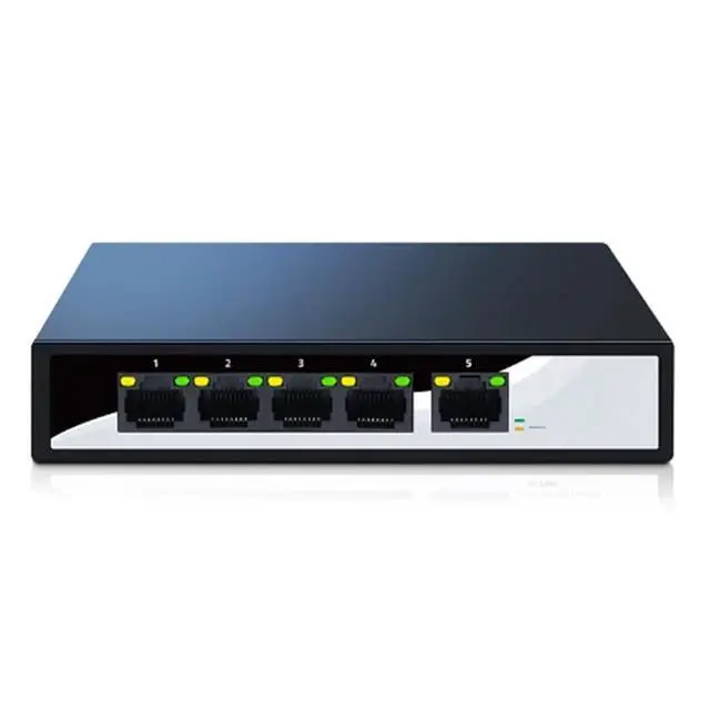Main image of 2.5GbE Ethernet Switch 5 Ports 2.5G Network Switch Fanless Small Home Lab Setup Switch Unmanaged Plug and Play EU Plug