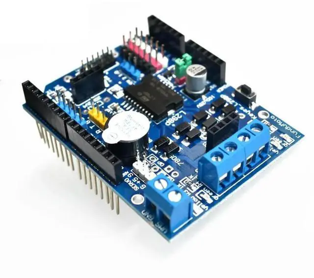 Alt view image 2 of 2 - L298P PWM Speed Controller Dual High-Power H-bridge Driver Interface, L298P Motor Shield Board for