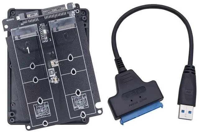 Main image of FOR Dual M.2 to SATA 3.0 Adapter with SATA3 to USB 3.0 Cable M2 NGFF SATA Protocol SSD B Key to SATA 3.0 6Gbps Converter Board Shell
