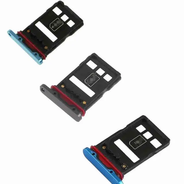 Main image of SIM Micro SD Card Tray Holder Replacement P30 Pro Black Cyan Blue Color
