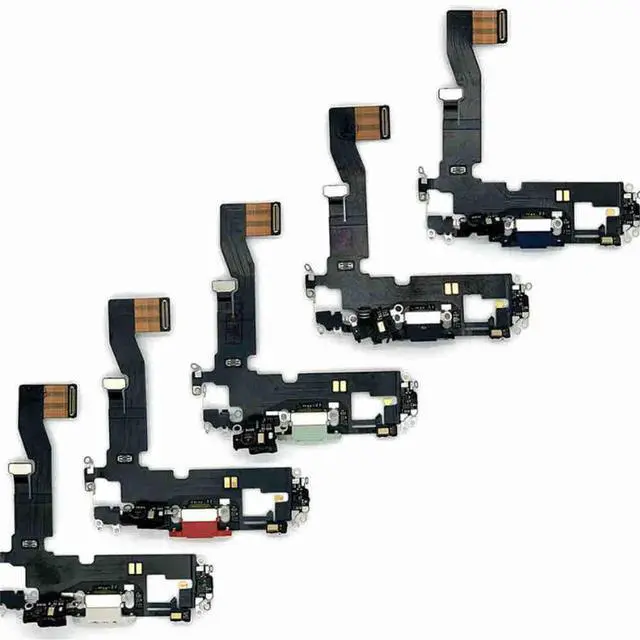 Main image of 12 6.1 Charging Port Charger Dock Mic Audio Flex Cable Ribbon Black White Red Blue Green Purple