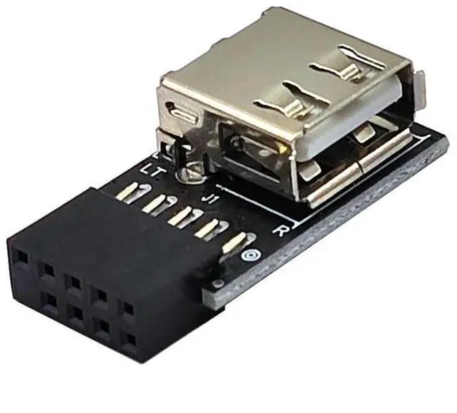 Main image of FOR 1PCS USB Adapter Converter PC Motherboard Internal USB 2.0 9Pin Female to USB A Female Adapter Card PCB Board Extender Connector