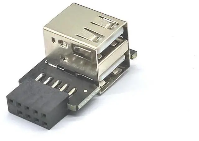 Main image of FOR Motherboard Internal 9pin Female to Dual USB2.0 Type A Female Conector 9Pin to 2 Port USB Adapter Connector Riser for USB Device