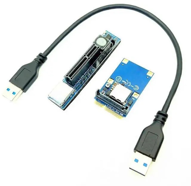 Main image of FOR PCI-E Riser Mini PCIE to PCIE X4 Extension Port Adapter Riser Card PC Graphics Card Connector 30cm USB Cable PCIE Extender Riser