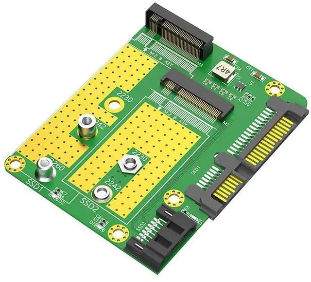 Main image of FOR Dual M.2 B Key to Dual SATA3.0 Adapter Converter Board External M2 SATA SSD Expansion Card Support 2230 2242 2260 SSD M2 Adapter