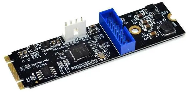 Main image of FOR M.2 NGFF NVME to USB 3.0 19pin Header Convert NGFF Card to 2 Port USB3.0 Expansion Card Transfer Adapter IDE 4PIN Power Supply