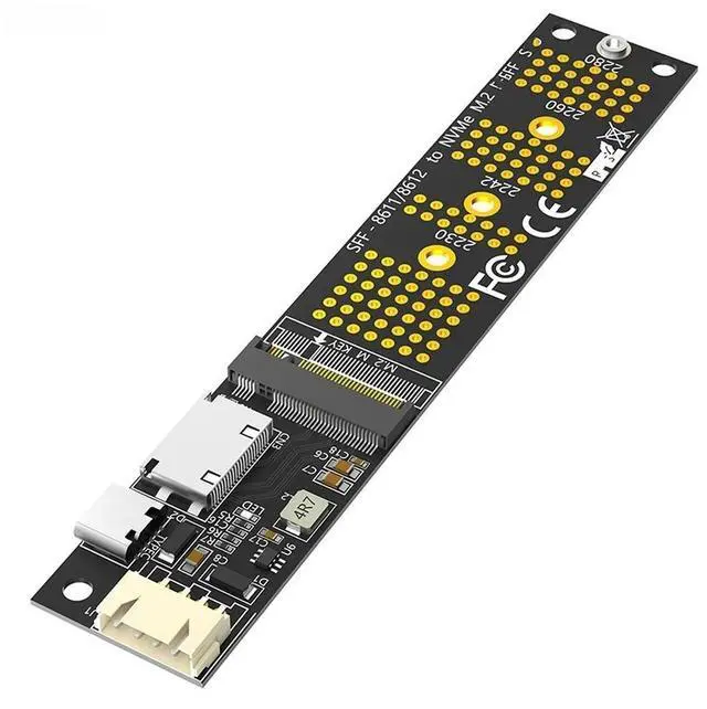 Main image of FOR M.2 NVME M Key to SFF-8611 Riser Type C Power Supply NVME SSD Adapter + SATA to 4Pin Power Cable for 2230 2242 2260 2280 M.2 SSD