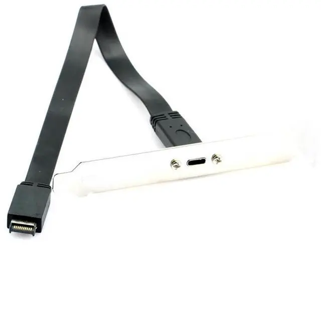 Main image of FOR 50cm USB 3.1 Front Panel Header Type-E to USB-C Type C Female Connector Extension Wire Cable With Panel Mount Bracket Screws