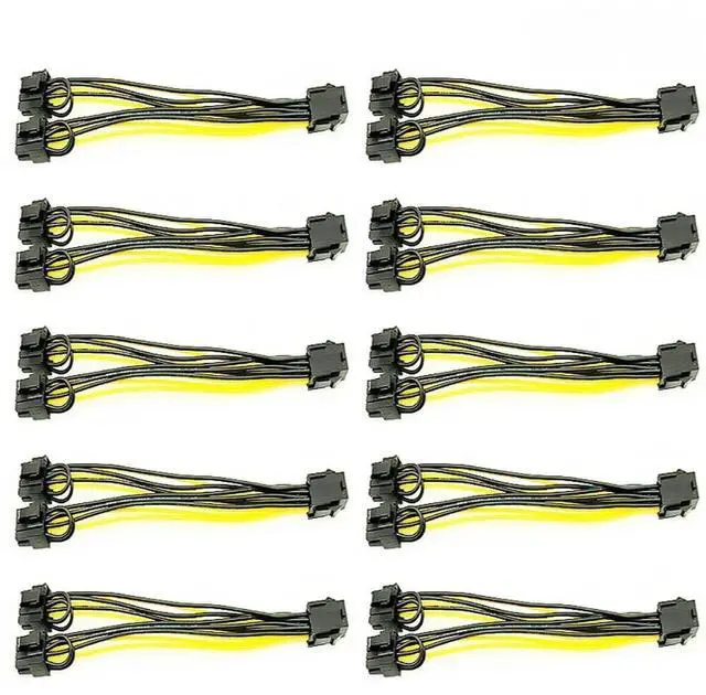 Main image of FOR 5PCS PCI-E 6-pin to Dual 6+2-pin (6-pin/8-pin) Power Splitter Cable Graphics Card PCIE PCI Express 6Pin to Dual 8Pin Power Cable