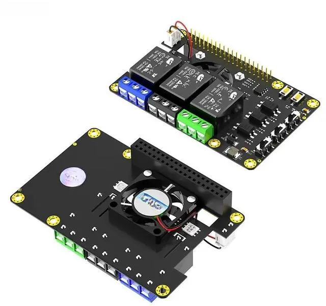 Main image of FOR Rpi Power Relay Board Expansion Module with Dual Cooling Fan Auto Color Changing LED For Pi A+ 3A+ B+ 2B 3B 3B+ 4B