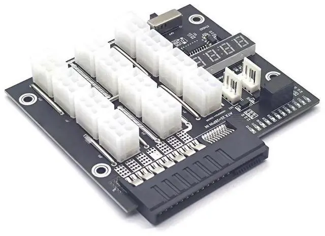 Main image of FOR Breakout Board 12 Port 6Pin Connector LED Display 12V Power Module for 500W 800W 1400W 1600W PSU for GPU Graphics Card