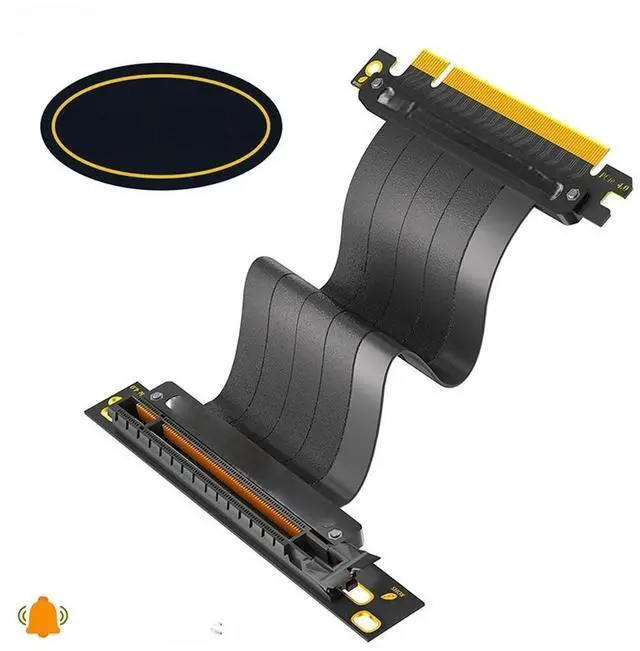 Main image of FOR 90 Degree PCIE 4.0 16X High Speed PCI Express Riser Silver-plated Cable 64GBS for RTX4090 RTX3090ti RX6900XT GPU Extension Cable