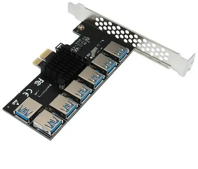 Main image of FOR Gold PCI Express Multiplier Riser PCIE 1 to 7 PCI Express X16 USB Adapter Extender PCI-e Riser For PC Graphics Card
