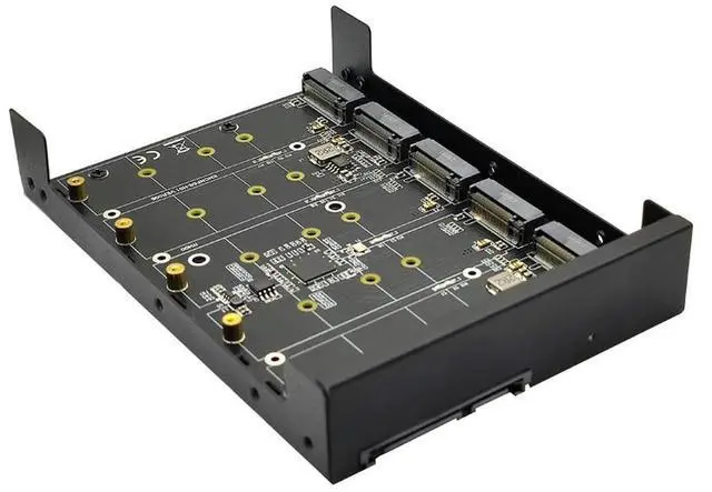 Main image of FOR Metal Case 4/5 Port B+M Key M.2 SATA SSD to 3.5" SATA3.0 6Gb JBOD Adapter Card With Enclosure Socket M2 NGFF to SATA Adapter Box