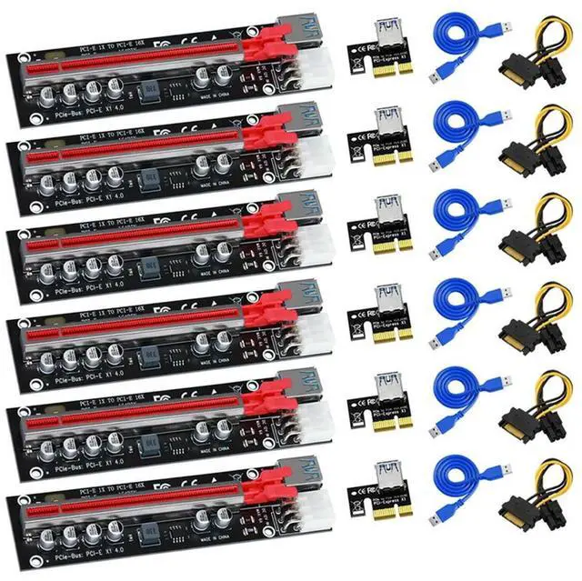 Main image of FOR 6PCS PCIE Riser for Video Card Graphic Card GPU 6 Pin Power PCI-E 16X Riser PCI Express X16 Adapter for