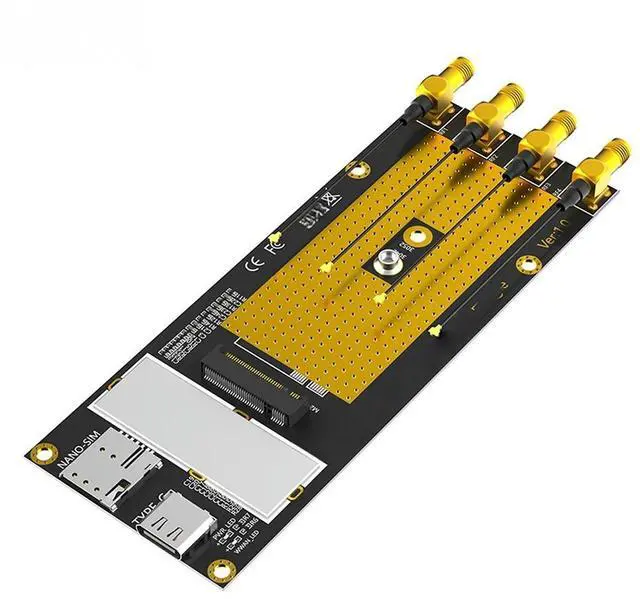 Main image of FOR M2 B Key 3G/4G/5G Module to Type C Network Adapter with USB3.0 Cable NANO SIM Slot 4 Antenna Support RM500Q RM500U GM800 SIM8200