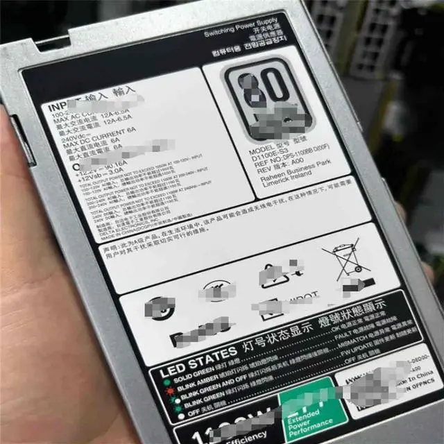 Main image of FOR D1100E-S0 PE 1100W 80 Plus Platinum HS Power Supply - R630 R640 R730 R740