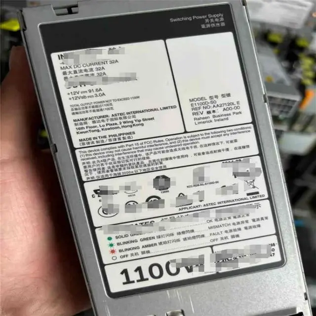 Main image of FOR Power Supplies Hot-Swap 002RN7 1100W E1100D-S0 R720 R620