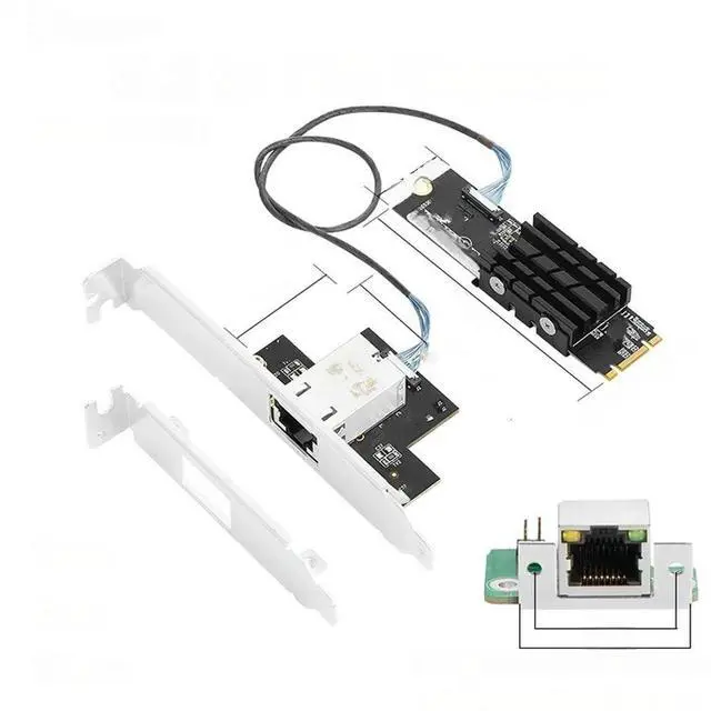 Main image of M.2 to Single Port 10 Gbase Ethernet Gigabit Nic B Key M Key 10G/2.5G/1000M RJ45 Lan Network Adapter Card AQC107 Chip