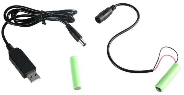 Main image of USB 5V2A to 3V Power Cable LR03 s 2x1.5V Electronic Remotes Thermometers