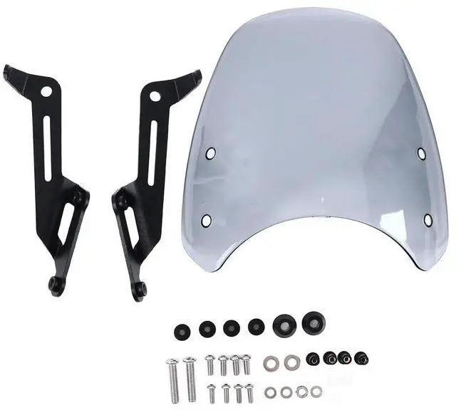 Main image of FOR Motorcycle Front Windshield with Aluminium Mounting Brackets Replacement for T100 T120 20162020Grey